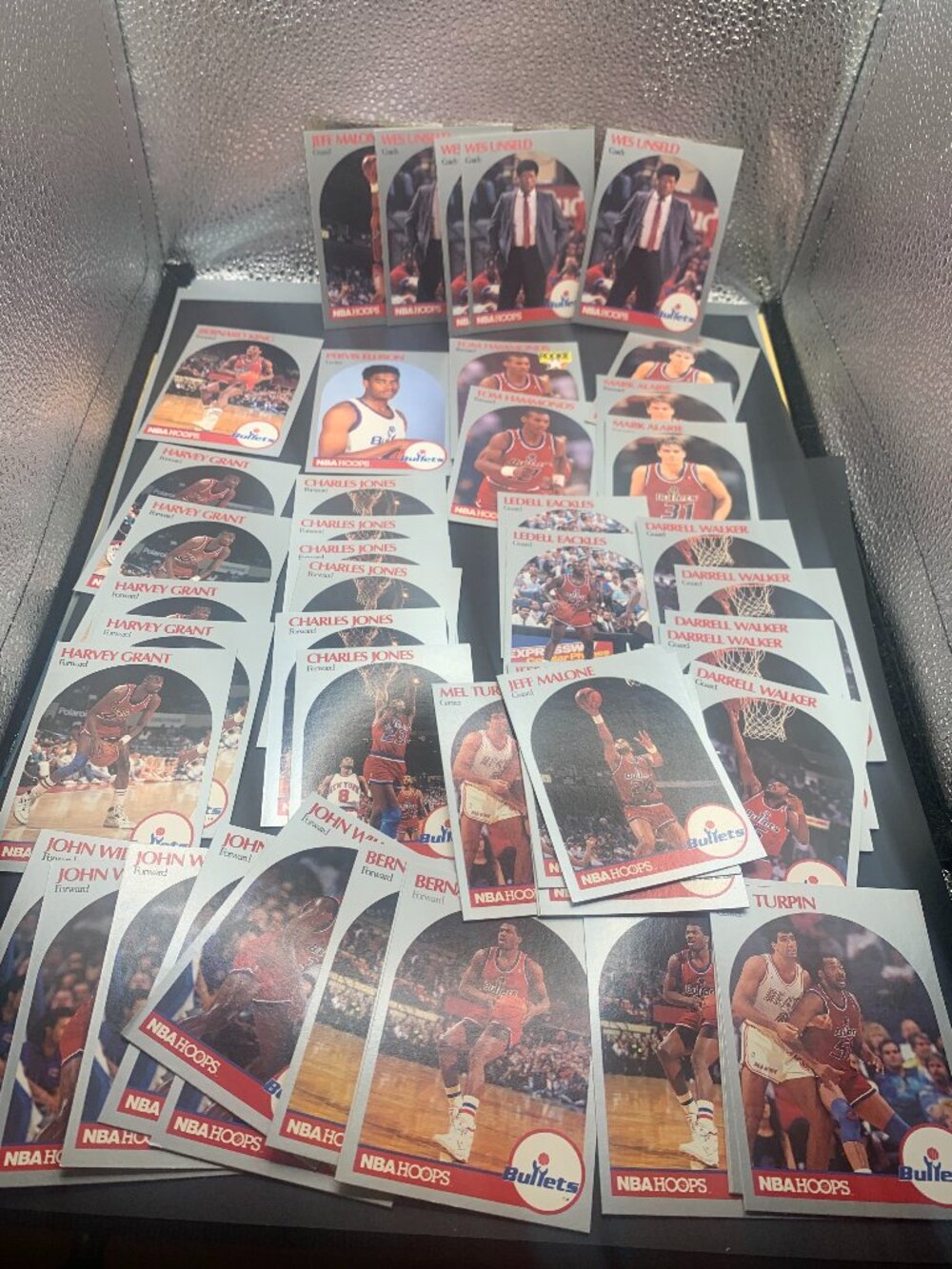 Lot of 48 1990 NBA Hoops Washington Bullets Basketball Trading Cards